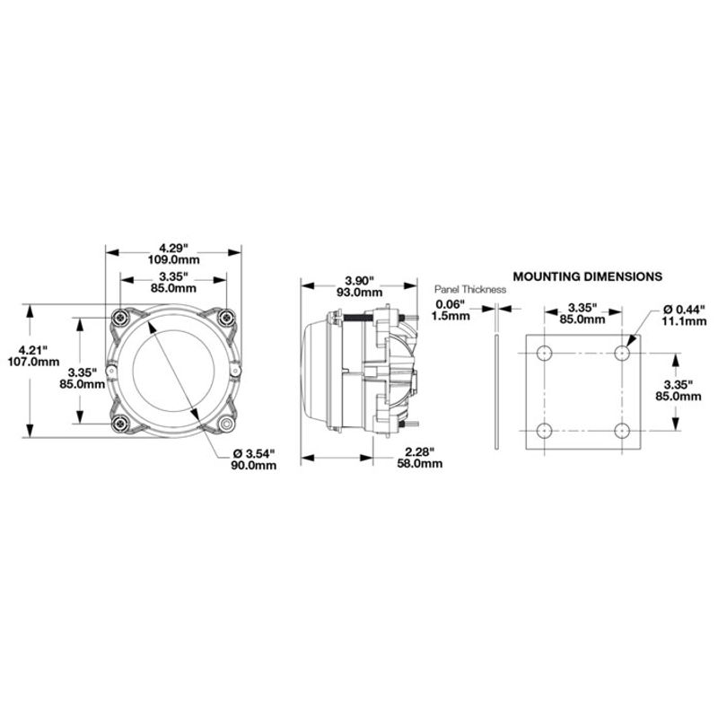 3 Point Mounting Interface JAS Oceania | 93 Model - 3-Point Mount 1.5mm Thick Mounting Frame