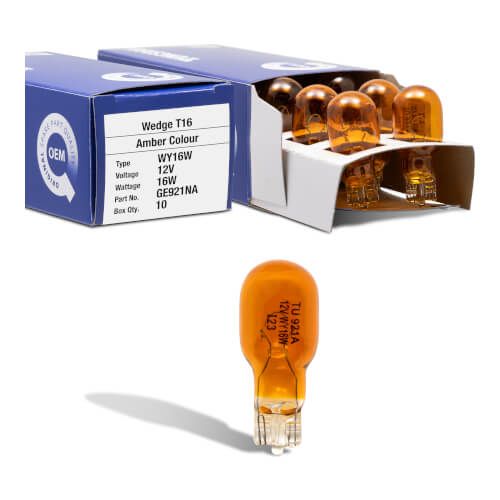 JAS Oceania | Wedge Globes Amber T16 12V 16W W2.1X9.5d WY16W [Pack